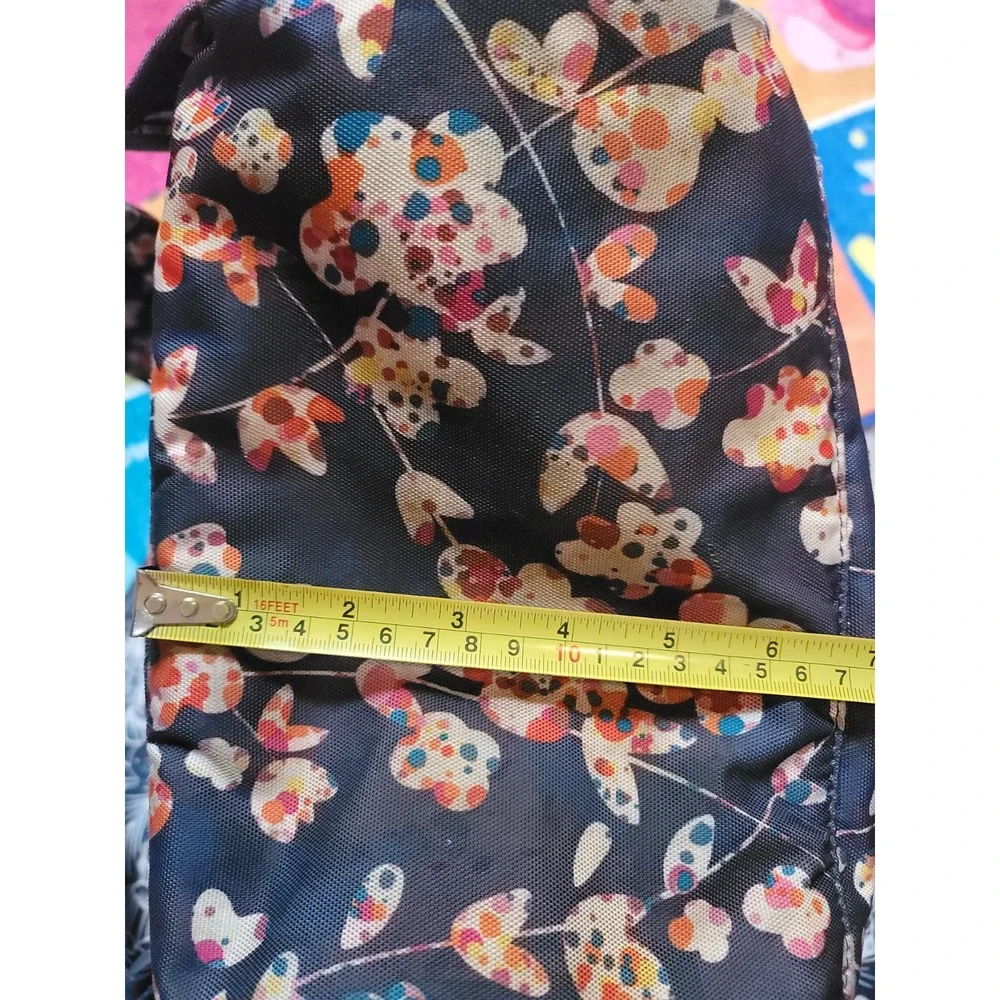Vera Bradley Lighten Up Frame Large Backpack Floral Print Travel School Bag Navy